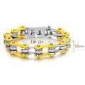 Factory price yellow plated biker bracelets for men, mens designer cycling id bracelet jewelry